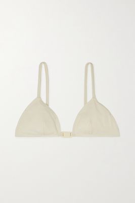 Eres - Plexi Shine Embellished Triangle Bikini Top - White