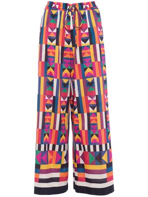 ERES Pluriel geometric-print palazzo pants - Blue