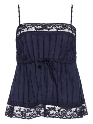 ERES Porcelaine lace-trim camisole - Blue