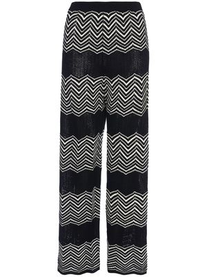 ERES Sugar chevron-pattern wide trousers - Black