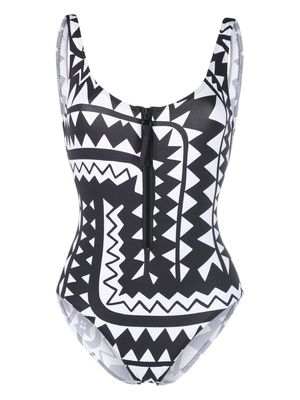ERES Tipi geometric-print swimsuit - White