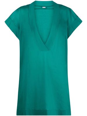 ERES V-neck short sleeve dress - Green