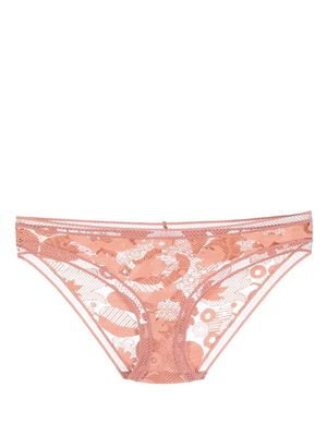 ERES Voile lace-embroidered thong - Neutrals