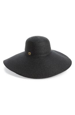 Eric Javits Floppy Straw Hat in Black