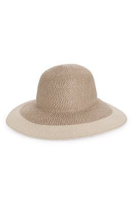 Eric Javits Francoise Squishee® Two-Tone Straw Sun Hat in Latte Mix