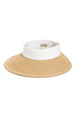 Eric Javits Squishee® Straw Halo Hat in Peanut/White