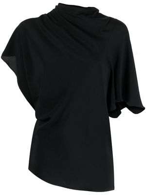 Erika Cavallini asymmetric draped blouse - Black