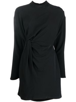 Erika Cavallini asymmetric knot-detail mini dress - Black