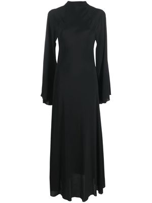 Erika Cavallini backless cape-sleeve midi-dress - Black