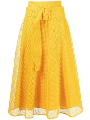 Erika Cavallini belted midi skirt - Yellow