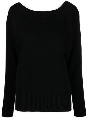 Erika Cavallini boat neck knitted jumper - Black