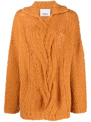 Erika Cavallini cable-knit long-sleeve jumper - Orange