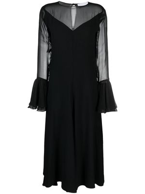 Erika Cavallini Cady butterfly-sleeve midi dress - Black