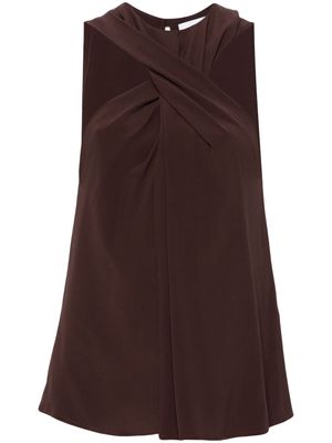 Erika Cavallini criss-cross crepe blouse - Brown