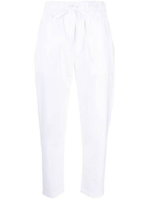 Erika Cavallini drawstring cotton cropped trousers - White