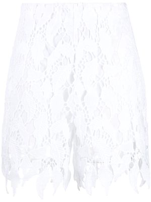 Erika Cavallini floral embroidered short shorts - White