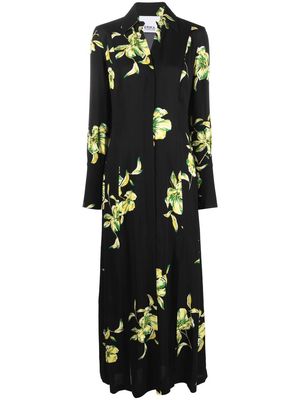 Erika Cavallini floral-print shirt dress - Black