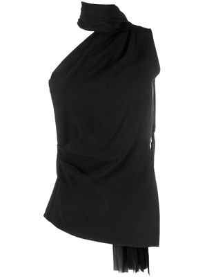 Erika Cavallini fringe-detailing one-shoulder top - Black