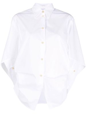 Erika Cavallini gathered-detail poplin shirt - White