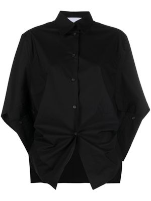 Erika Cavallini gathered-detailing cotton shirt - Black