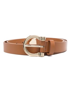 Erika Cavallini leather buckle belt - Brown