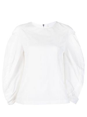 Erika Cavallini long-puff-sleeve blouse - White