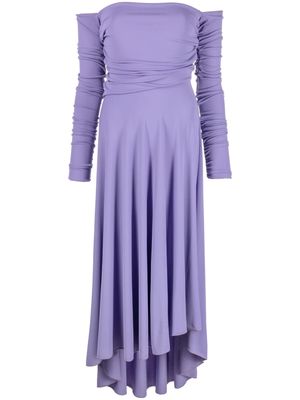 Erika Cavallini Manila off-shoulder asymmetric dress - Purple