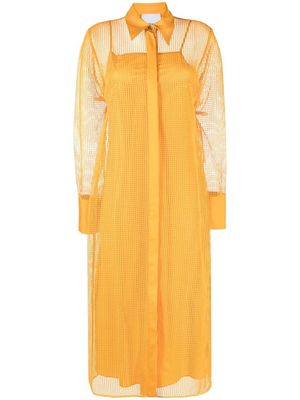 Erika Cavallini mesh shirt dress - Yellow