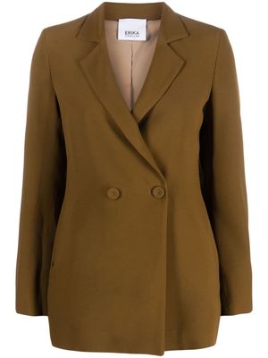 Erika Cavallini notched-lapels double-breasted blazer - Brown