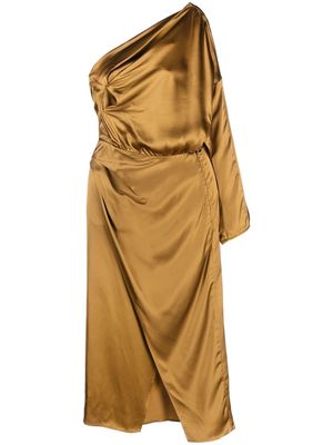 Erika Cavallini one-shoulder satin dress - Gold