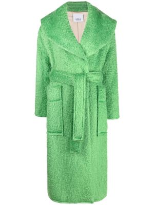 Erika Cavallini oversized-collar belted coat - Green