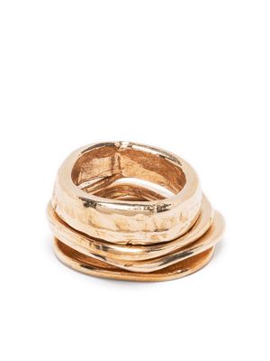 Erika Cavallini polished-finish stackable ring set - Gold