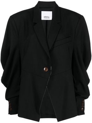 Erika Cavallini raw-cut oversized blazer - Black