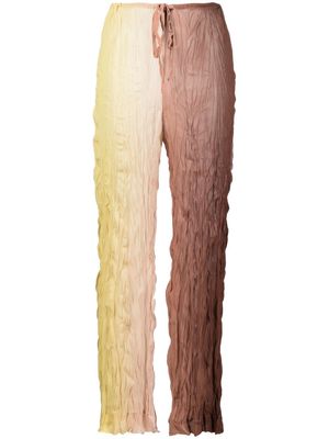 Erika Cavallini ruched ombré-effect trousers - Brown
