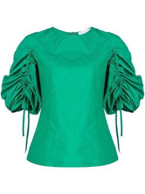 Erika Cavallini short puff sleeves blouse - Green