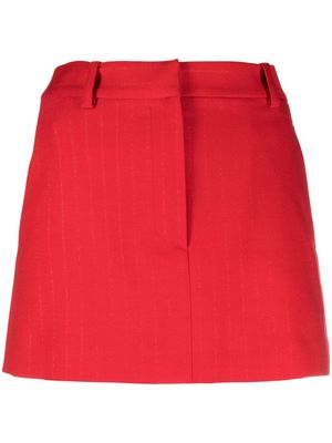 Erika Cavallini striped metallic-threading miniskirt - Red