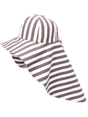 Erika Cavallini striped wide-brim sun hat - Neutrals