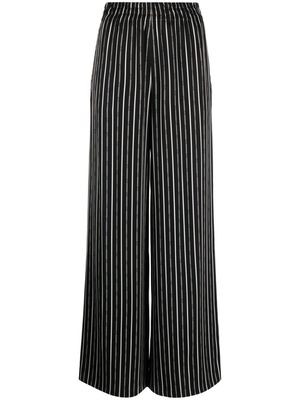 Erika Cavallini striped wide-leg trousers - Black