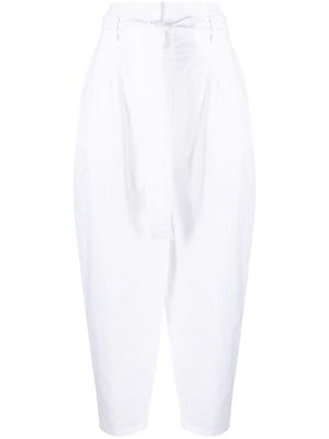 Erika Cavallini tied-waist cropped trousers - White