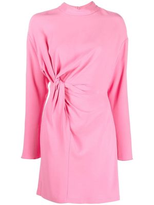 Erika Cavallini twist-detail mock-neck dress - Pink