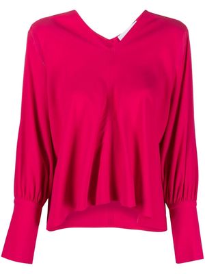Erika Cavallini V-neck long-sleeved blouse - Pink