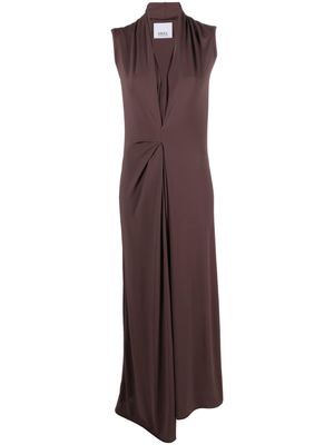 Erika Cavallini V-neck stretch-design dress - Brown