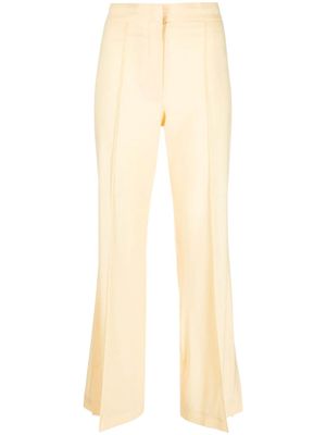 Erika Cavallini virgin-wool flared trousers - Yellow