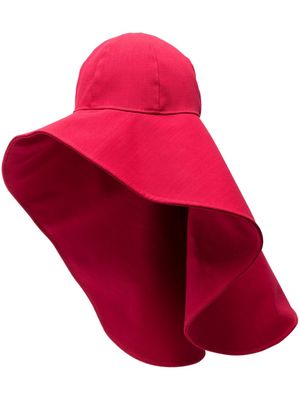 Erika Cavallini wide-brim cotton hat - Red