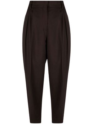 Erika Cavallini wool tapered-leg trousers - Brown