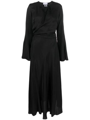 Erika Cavallini wrap-design satin-finish dress - Black