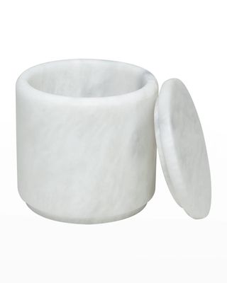 Eris Collection Pearl White Marble Canister