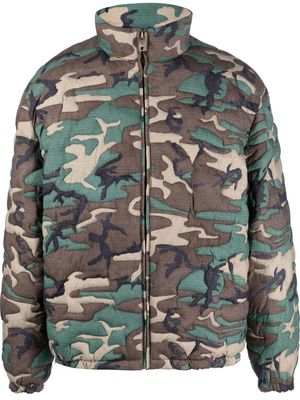 ERL camouflage-print padded jacket - Green