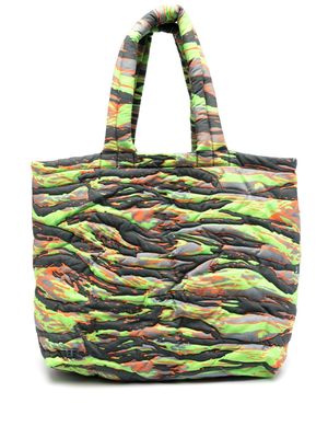 ERL camouflage-print puffer tote bag - Green