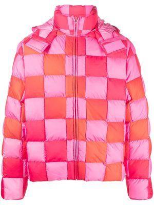ERL checkerboard-print padded jacket - Pink